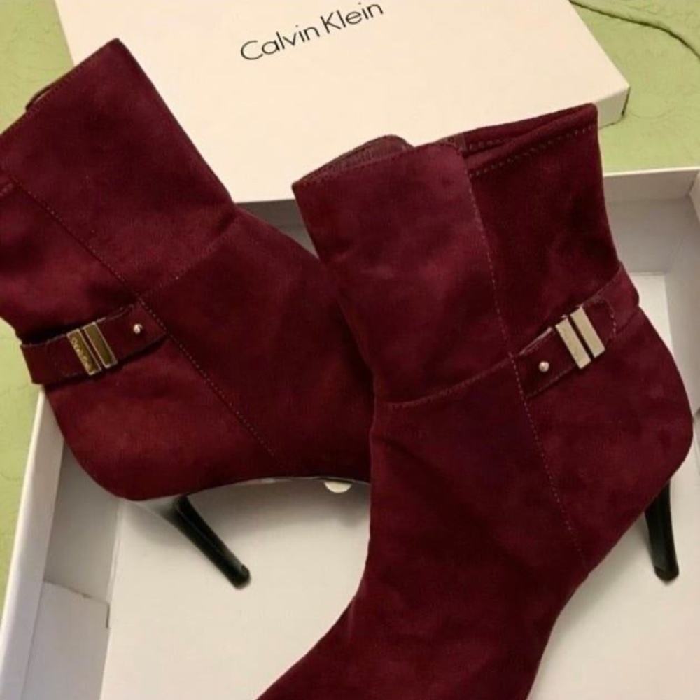 Calvin Klein Suede "Natia" stylish boot high heel women